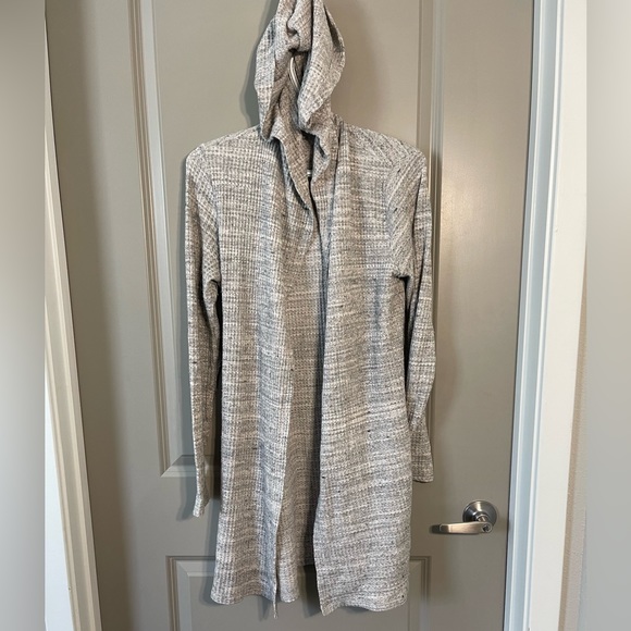 Beyond Yoga Sweaters - BEYOND YOGA
Womens Gray Belted Textured Hooded Waffle Knit Heather cardigan